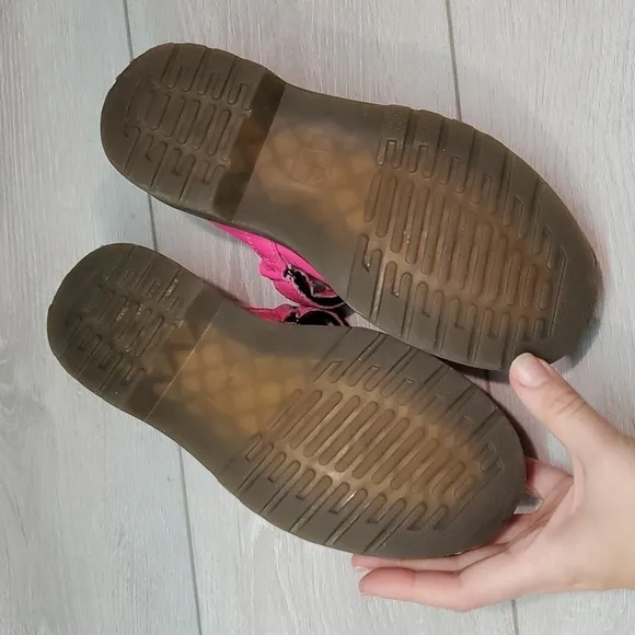 Dr.Martens Kids Girls Pink Tractor Platform Chunky Clogs Loafer shoes sz 2