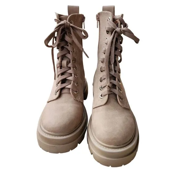 DV Dolce Vita Women's Glisten Lug-Sole Combat Boots 6 Grunge Outdoorsy Chic Farm