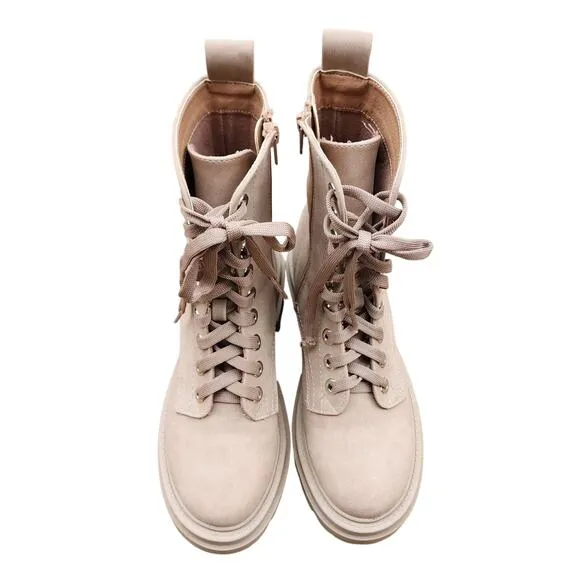 DV Dolce Vita Women's Glisten Lug-Sole Combat Boots 6 Grunge Outdoorsy Chic Farm