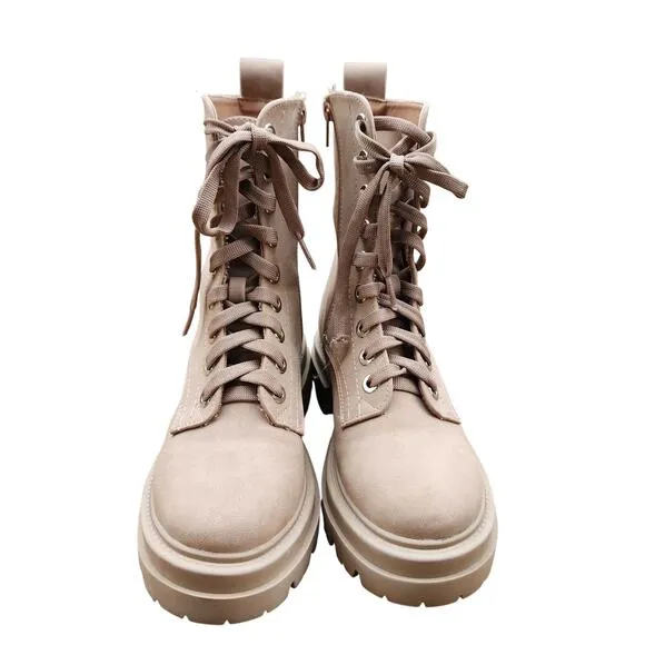 DV Dolce Vita Women's Glisten Lug-Sole Combat Boots 6 Grunge Outdoorsy Chic Farm