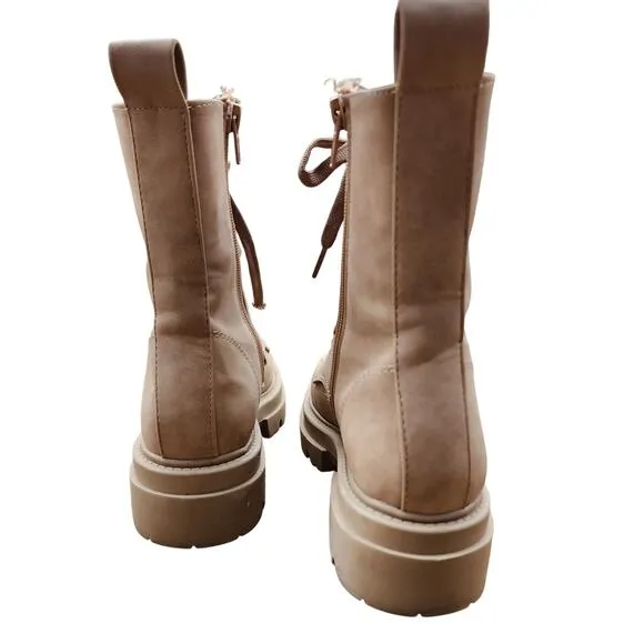 DV Dolce Vita Women's Glisten Lug-Sole Combat Boots 6 Grunge Outdoorsy Chic Farm