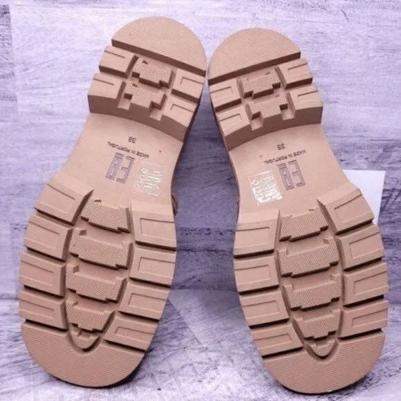 E8 by Miista Slip on Strappy Platform Sandal Camel Brown sz 38 Women's 7.5 NEW
