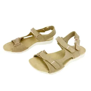 Easy Spirit Lake Tan Pink Hook &amp; Loop Closure Strappy Sandals Sz 9.5 Wide