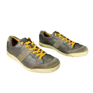 Ecco Golf Shoe 44 EU Men Gray Orange Street Retro Hydromax Leather Sneaker Prep