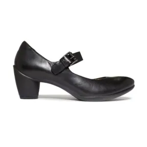 ECCO Mary Jane Low Heel Sculptured Buckle Black Leather Women’s Size EU40 US9.5