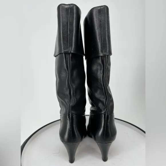 ECLISSE ITALIAN BLACK SOFT LEATHER VINTAGE BOOTS ALMOND TOE