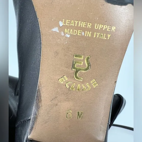 ECLISSE ITALIAN BLACK SOFT LEATHER VINTAGE BOOTS ALMOND TOE