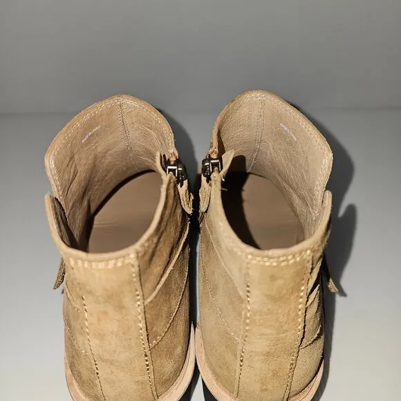 Eileen Fisher Cargo Ankle Boot Platform Wedge Savana Brown Suede Leather Size 10