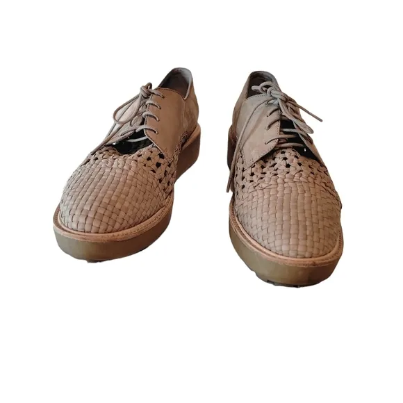 Eileen Fisher Platform Suede  Women’s Oxford Wedge Loafer Oath 9.5