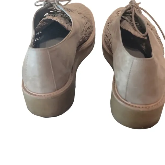 Eileen Fisher Platform Suede  Women’s Oxford Wedge Loafer Oath 9.5