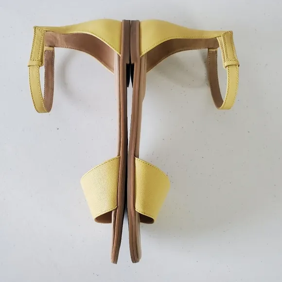 Eileen Fisher Razz Tumbled Leather Sandals Size 10 Ankle Strap Elegant Flats