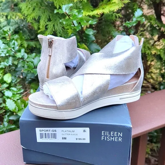 Eileen Fisher Sport Sneaker Tumbler Sandals In Platinum