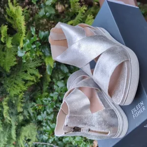 Eileen Fisher Sport Sneaker Tumbler Sandals In Platinum