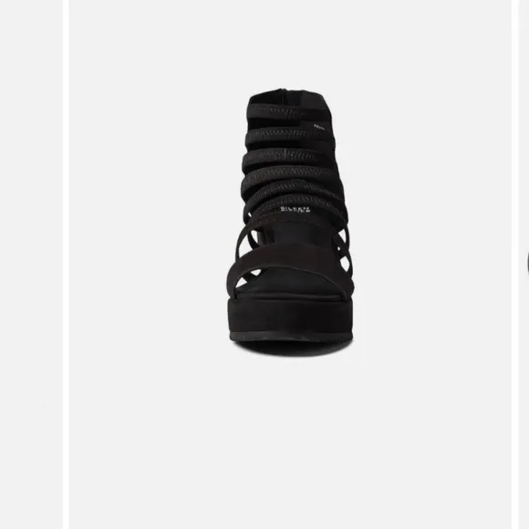 Eileen Fisher Wavey Platform Wedge Banded Sandals