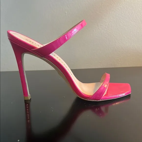 Elegant Pink Patent Sandals Heels Stuart Weitzman size 8