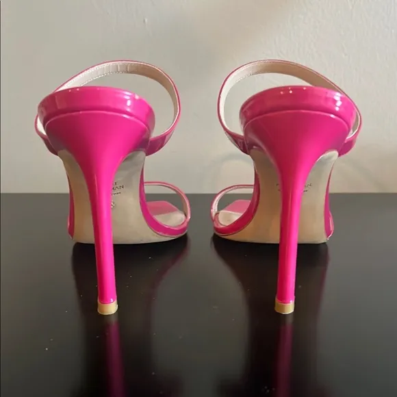 Elegant Pink Patent Sandals Heels Stuart Weitzman size 8