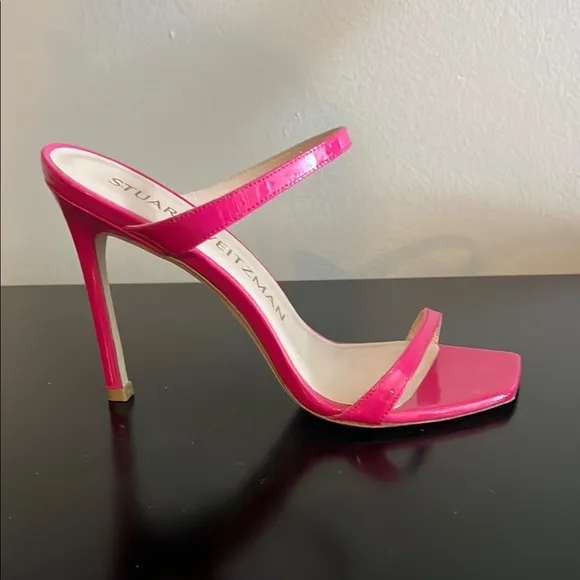 Elegant Pink Patent Sandals Heels Stuart Weitzman size 8
