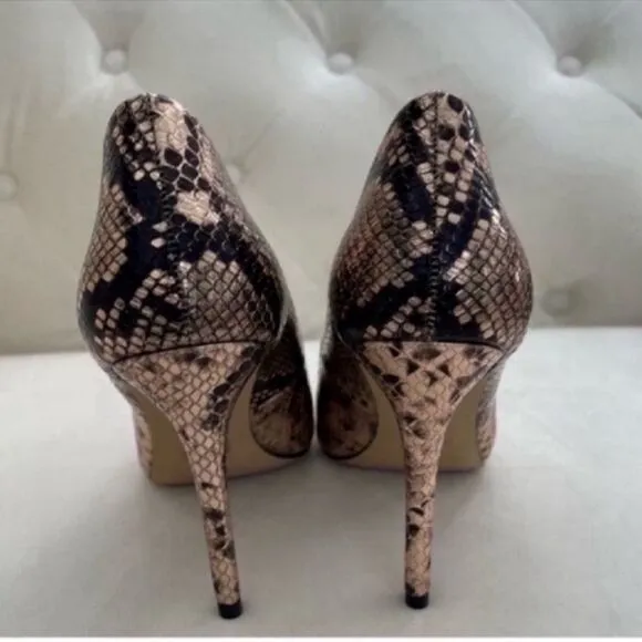 Elegant Snake Print Stiletto Heels Size 6