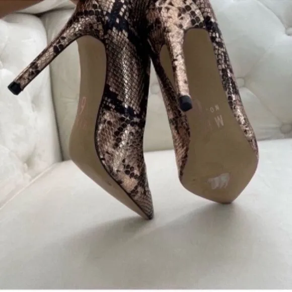 Elegant Snake Print Stiletto Heels Size 6
