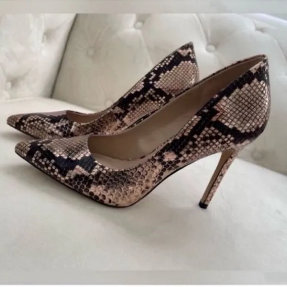 Elegant Snake Print Stiletto Heels Size 6