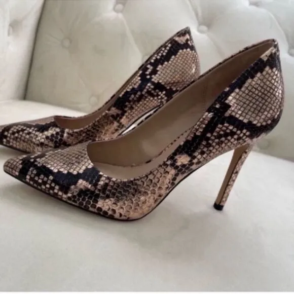 Elegant Snake Print Stiletto Heels Size 6