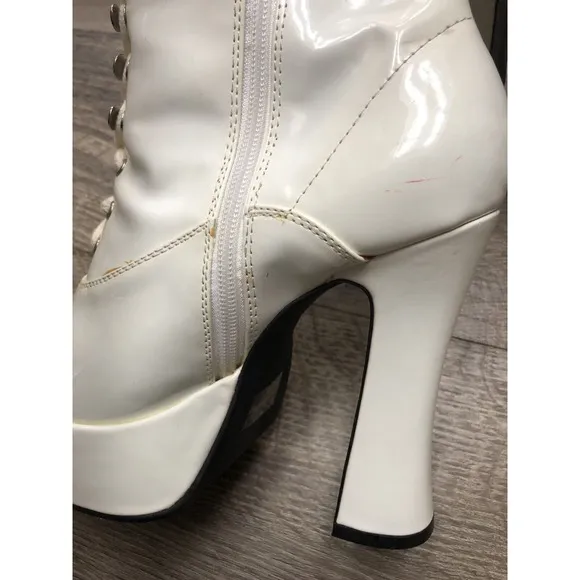 Ellie White‎ Sexy Nurse Platform Boots 8 Chunky Heel Dancing Shoes NEW