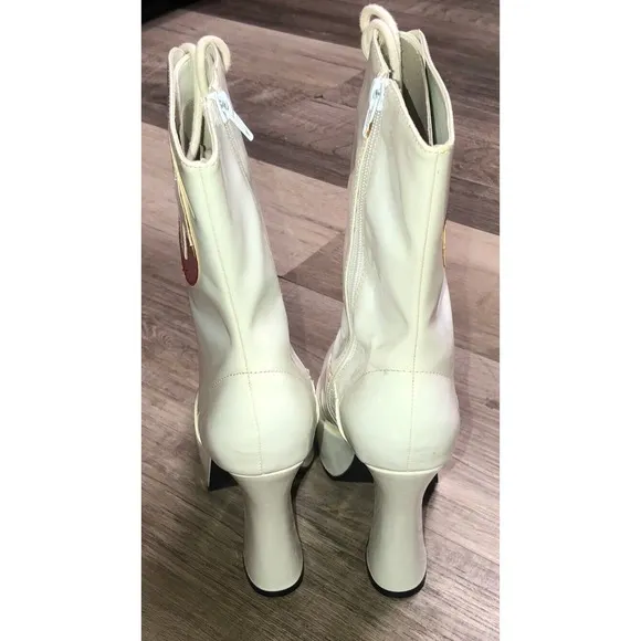 Ellie White‎ Sexy Nurse Platform Boots 8 Chunky Heel Dancing Shoes NEW