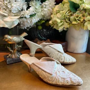 Emma Hope’s Shoes | Brocade, Embroidered and Silk Heeled Mules