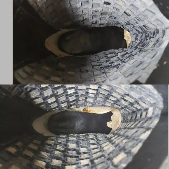 Enzo Angiolini Black Woven Leather Boots Size 6
