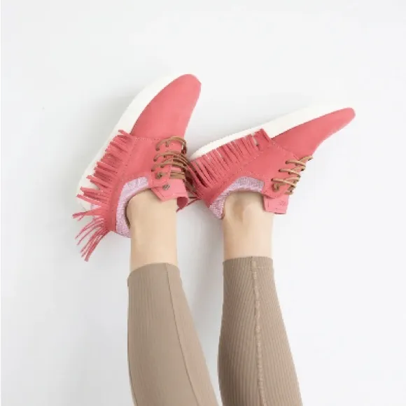 Esse Ut Esse Pink Fringe Shoes - Bubblegum Pink