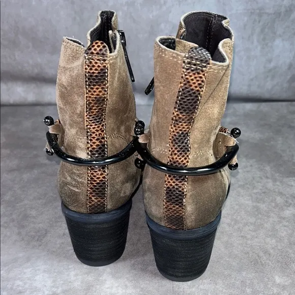 EUC Donald J Pliner Western Couture Collection Women US 8M Tan Brown Ankle Boot