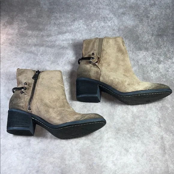 EUC Donald J Pliner Western Couture Collection Women US 8M Tan Brown Ankle Boot