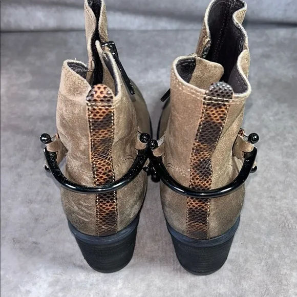 EUC Donald J Pliner Western Couture Collection Women US 8M Tan Brown Ankle Boot