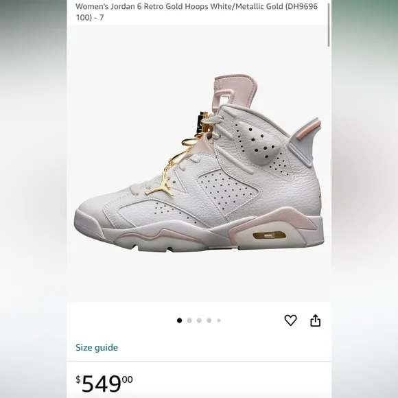 EUC JORDAN Air Retro 6 Gold Hoops