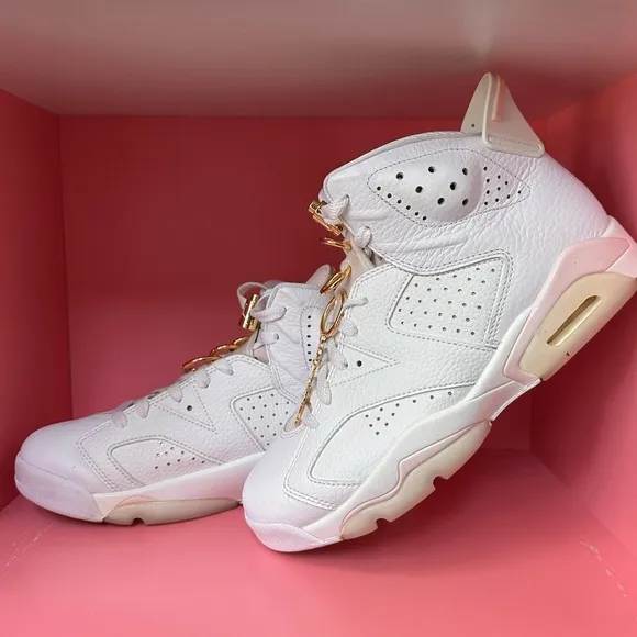 EUC JORDAN Air Retro 6 Gold Hoops