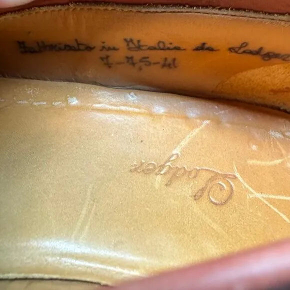 EUC LODGER Gorgeous Handmade Custom Leather Loafer 7.5  Elegant Classic Business