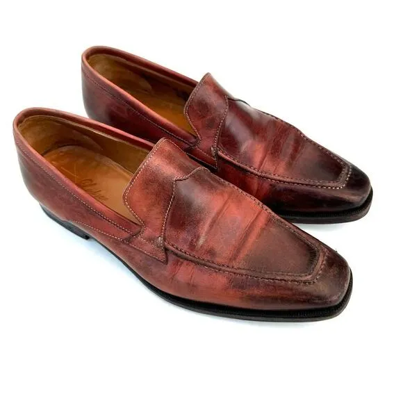 EUC LODGER Gorgeous Handmade Custom Leather Loafer 7.5  Elegant Classic Business