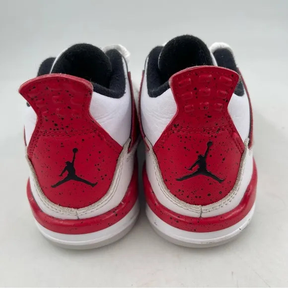EUC Nike Kids Jordan 4 Retro Red Cement White Red Athletic Shoes - Size 12 Child