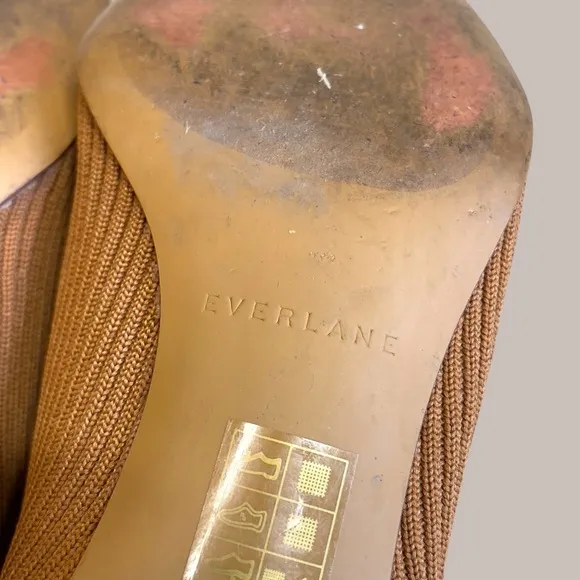 Everlane The Glove Ribbed Knit Toffee Ankle Stretch Block Heel Boots Size 10
