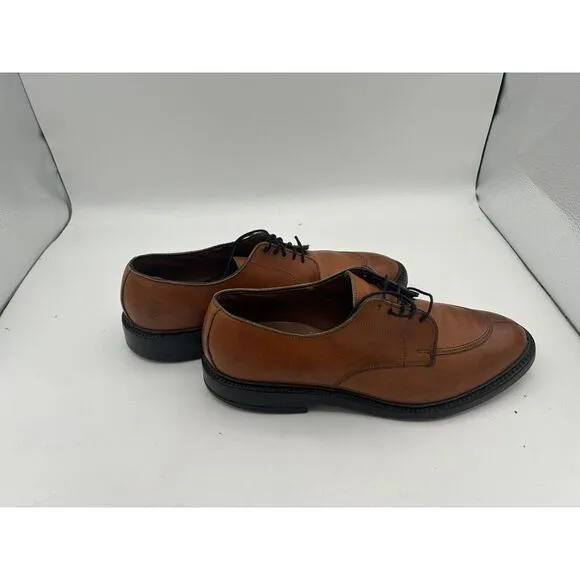 Excellent Vintage Allen Edmonds‎ Brown Leather Split Toe &quot;Walton&quot; Oxfords 7.5D