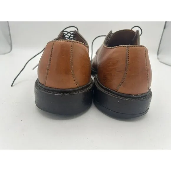 Excellent Vintage Allen Edmonds‎ Brown Leather Split Toe &quot;Walton&quot; Oxfords 7.5D