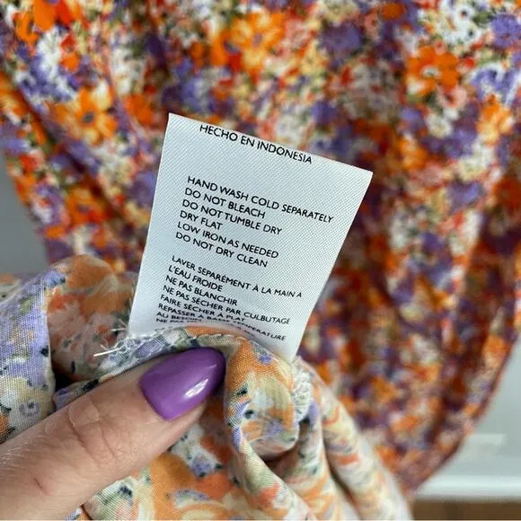 Faithfull The Brand Women’s Beline Dress Meja Floral Print Round Neck Midi Flowy