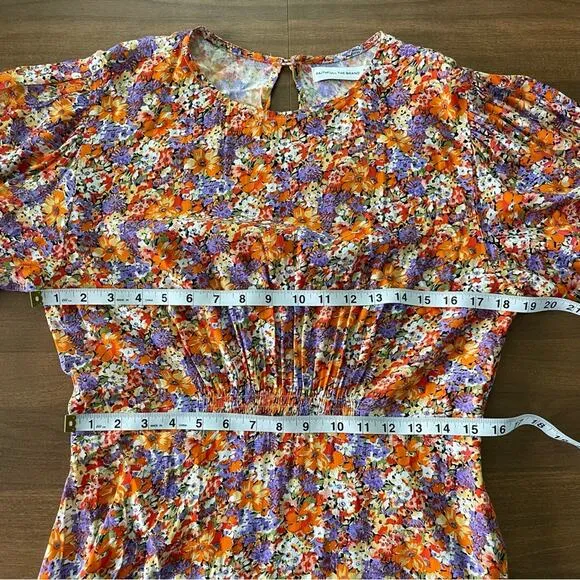 Faithfull The Brand Women’s Beline Dress Meja Floral Print Round Neck Midi Flowy
