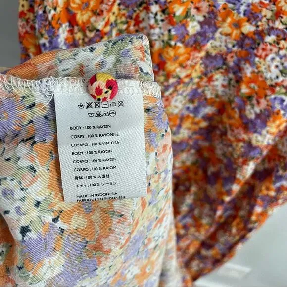Faithfull The Brand Women’s Beline Dress Meja Floral Print Round Neck Midi Flowy