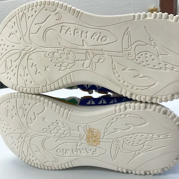 FARM RIO Apollo Embroidered Beaded Platform Multicolor Edgy Sneaker 7.5