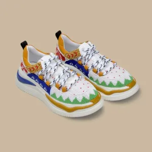 FARM RIO Apollo Embroidered Beaded Platform Multicolor Edgy Sneaker 7.5
