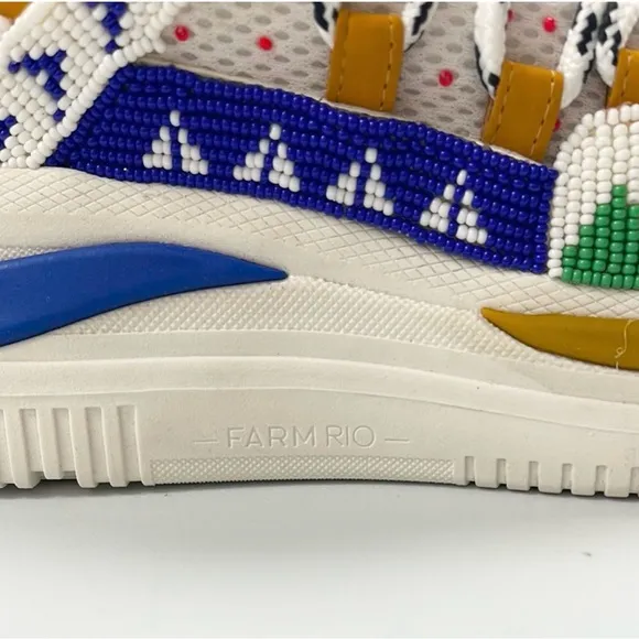 FARM RIO Apollo Embroidered Beaded Platform Multicolor Edgy Sneaker 7.5