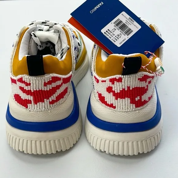 FARM RIO Apollo Embroidered Beaded Platform Multicolor Edgy Sneaker 7.5