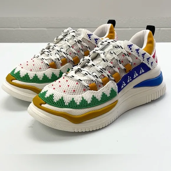 FARM RIO Apollo Embroidered Beaded Platform Multicolor Edgy Sneaker 7.5