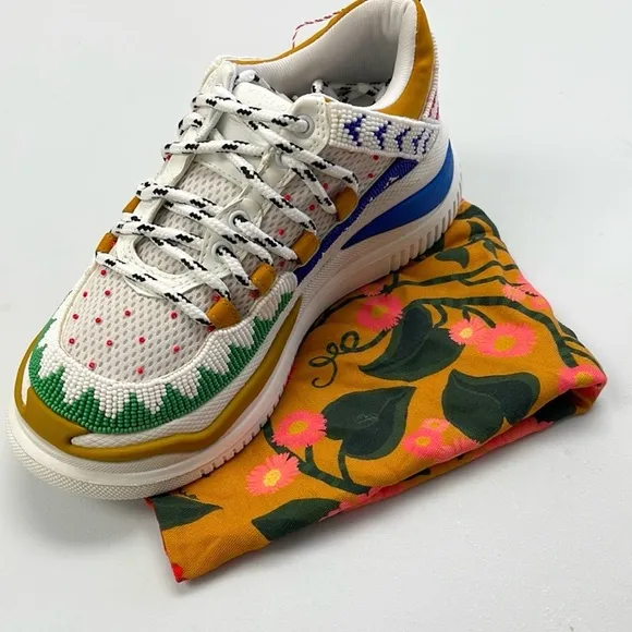 FARM RIO Apollo Embroidered Beaded Platform Multicolor Edgy Sneaker 7.5